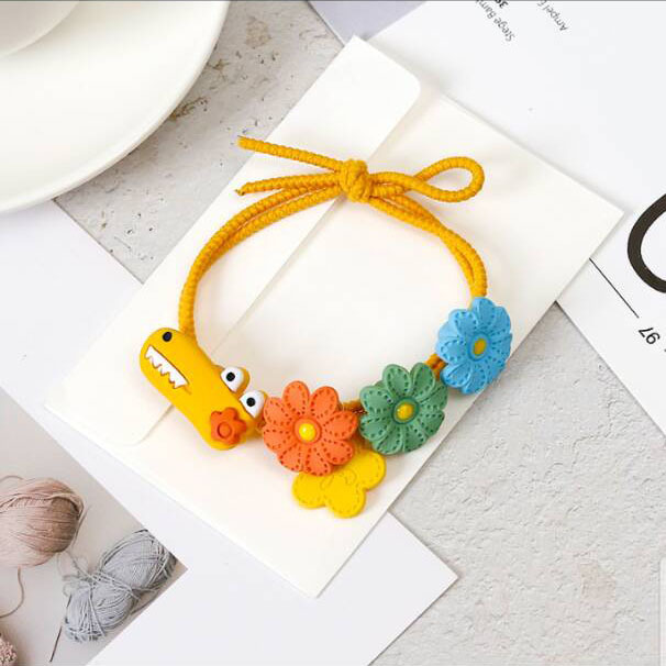 The New Student Headdress Ornament Dinosaur Cartoon Hair Little Daisy Flowers Rubber Band Two Yuan Supply Wholesale