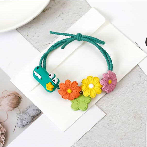 The New Student Headdress Ornament Dinosaur Cartoon Hair Little Daisy Flowers Rubber Band Two Yuan Supply Wholesale