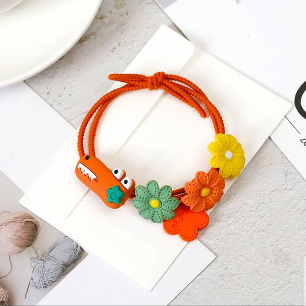 The New Student Headdress Ornament Dinosaur Cartoon Hair Little Daisy Flowers Rubber Band Two Yuan Supply Wholesale