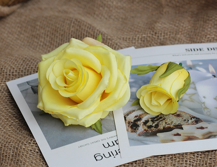 Artificial Rose Bud Flower Bud Fake Flower Bud Artificial Flowers DIY Corsage Headdress Wedding Celebration Flower Wall Ornamental Flower