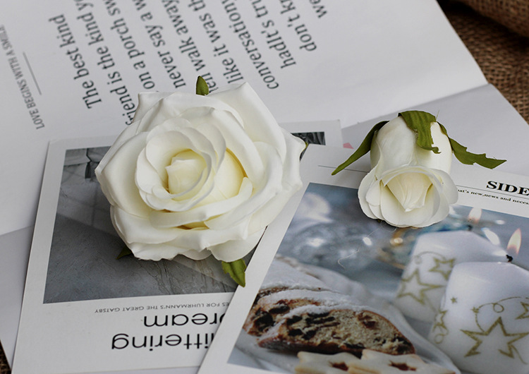 Artificial Rose Bud Flower Bud Fake Flower Bud Artificial Flowers DIY Corsage Headdress Wedding Celebration Flower Wall Ornamental Flower