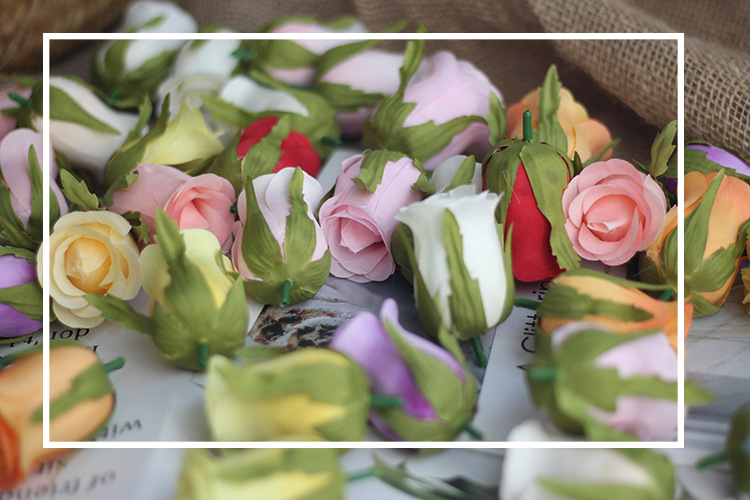 Artificial Rose Bud Flower Bud Fake Flower Bud Artificial Flowers DIY Corsage Headdress Wedding Celebration Flower Wall Ornamental Flower