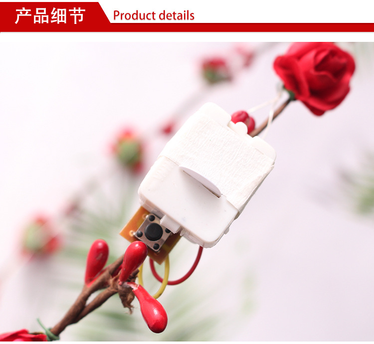 Stall Hot Sale Luminous Garland Ten Lights Ten Flowers Glowing Headdress Green Leaf Rattan Tourist Attractions Novelty Toys