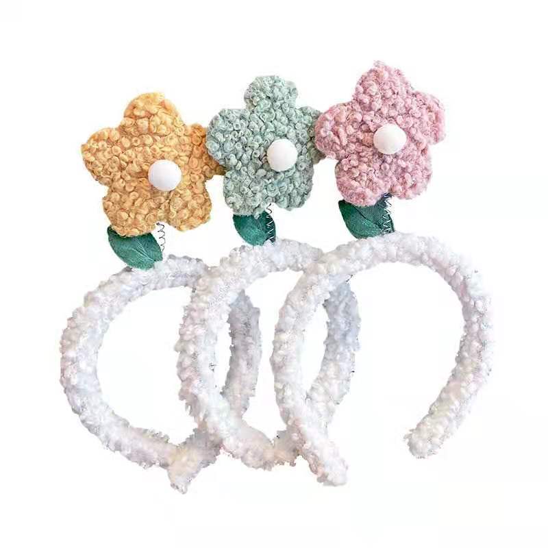 Gulnazar Zhao Lusi Same Style Cute Little Flowers Headband Hairband Wash Face Trending Cartoon Small Flower Hair Clip Headdress