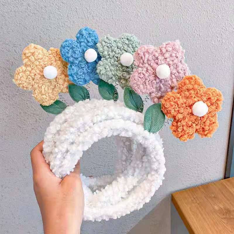 Gulnazar Zhao Lusi Same Style Cute Little Flowers Headband Hairband Wash Face Trending Cartoon Small Flower Hair Clip Headdress