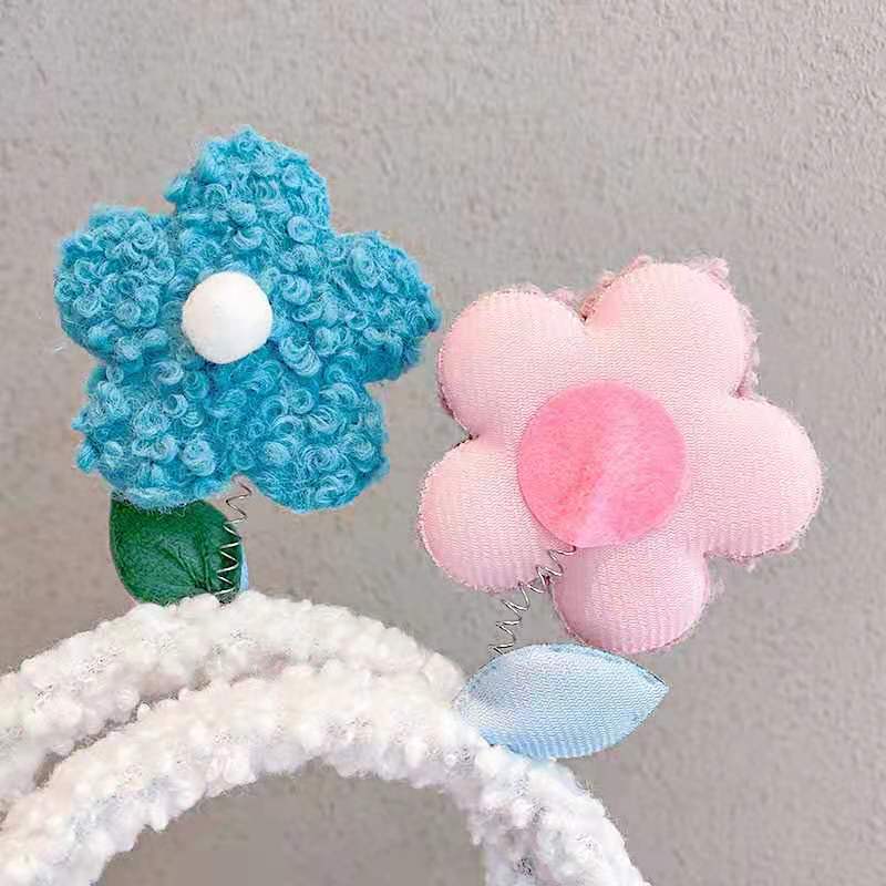 Gulnazar Zhao Lusi Same Style Cute Little Flowers Headband Hairband Wash Face Trending Cartoon Small Flower Hair Clip Headdress