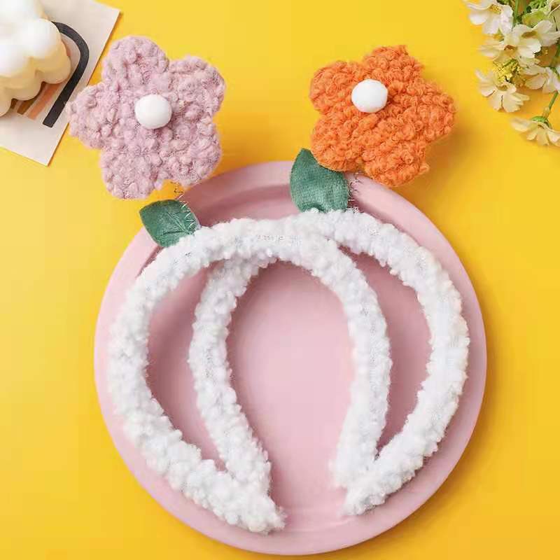 Gulnazar Zhao Lusi Same Style Cute Little Flowers Headband Hairband Wash Face Trending Cartoon Small Flower Hair Clip Headdress