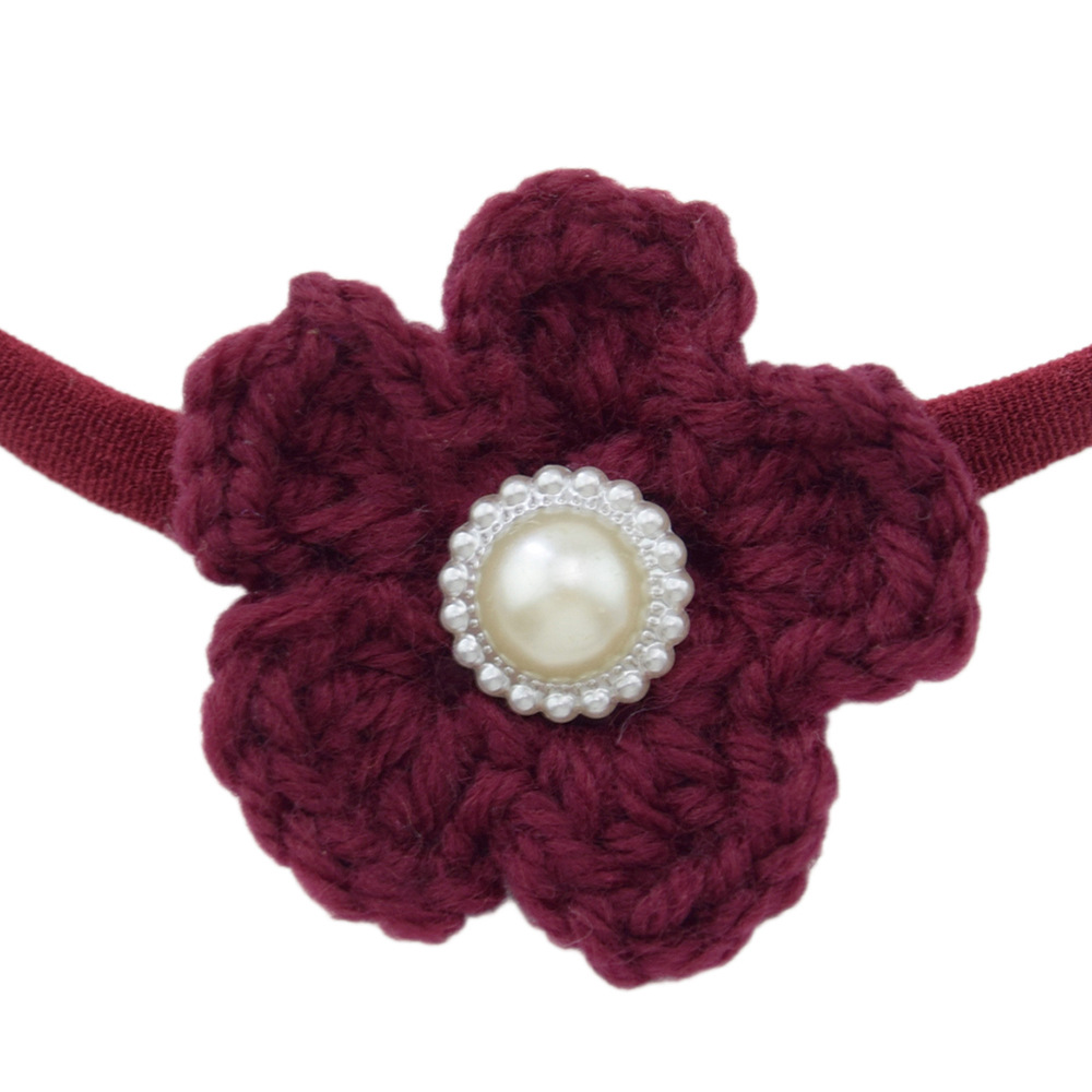Children's Nylon Hair Band Elastic Soft Headband Wool Flowers Headdress Baby Decorative Headdress Flower Infant Photo Headgear
