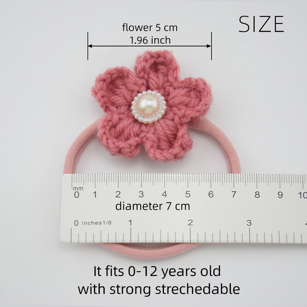 Children's Nylon Hair Band Elastic Soft Headband Wool Flowers Headdress Baby Decorative Headdress Flower Infant Photo Headgear