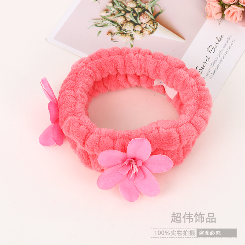 Japanese Korean Cartoon Cute Flowers Hair Band Makeup Selling Cute Face Wash Hair Bands Elastic Wide-Edged Headdress Factory Wholesale Japanese Korean Cartoon Cute Flowers Hair Band Makeup Selling Cute Face Wash Hair Bands Elastic Wide-Edged Headdress Factory Wholesale