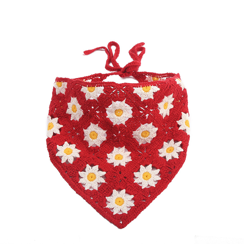 Tether Triangular Binder Headband Flowers Daisies Handmade Triangular Binder Cotton Shawl Clothing Decorative Headdress Tether Triangular Binder Headband Flowers Daisies Handmade Triangular Binder Cotton Shawl Clothing Decorative Headdress