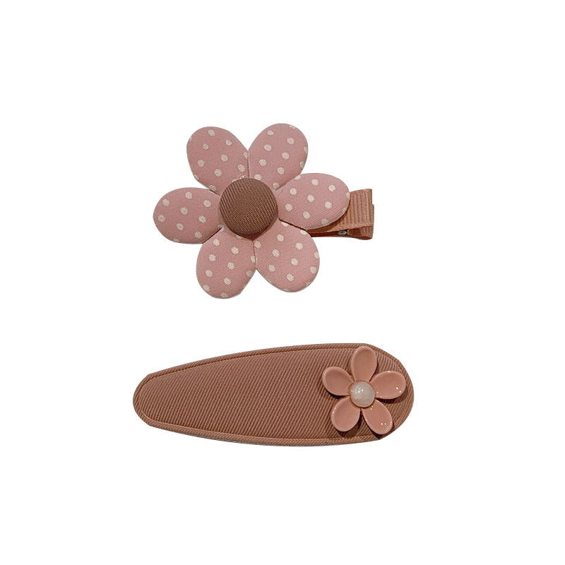 Sweet Flowers Cloth Hairpin 2-Piece Set Fresh BB Clip Sweet Girl&#039;s Hair Hoop Side Clip Mori Style Hair Accessories Headdress