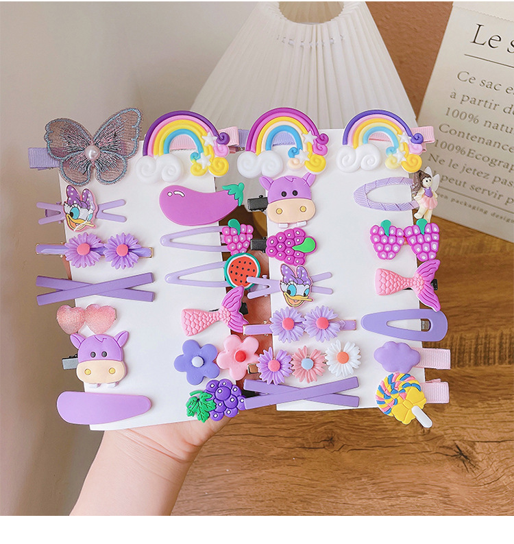 14-Piece Barrettes Baby Shredded Hair Side Clip Hair Accessories Girl's Hairpin Korean Flowers Cute Little Girl Headdress