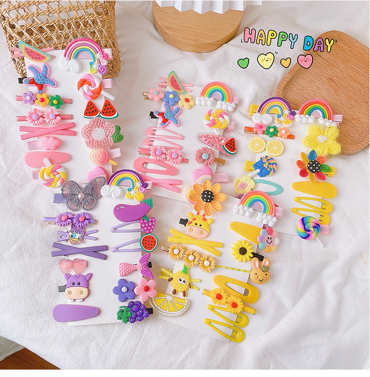 14-Piece Barrettes Baby Shredded Hair Side Clip Hair Accessories Girl's Hairpin Korean Flowers Cute Little Girl Headdress