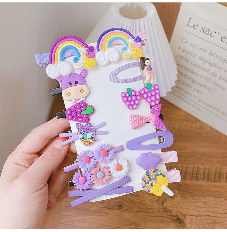 14-Piece Barrettes Baby Shredded Hair Side Clip Hair Accessories Girl's Hairpin Korean Flowers Cute Little Girl Headdress