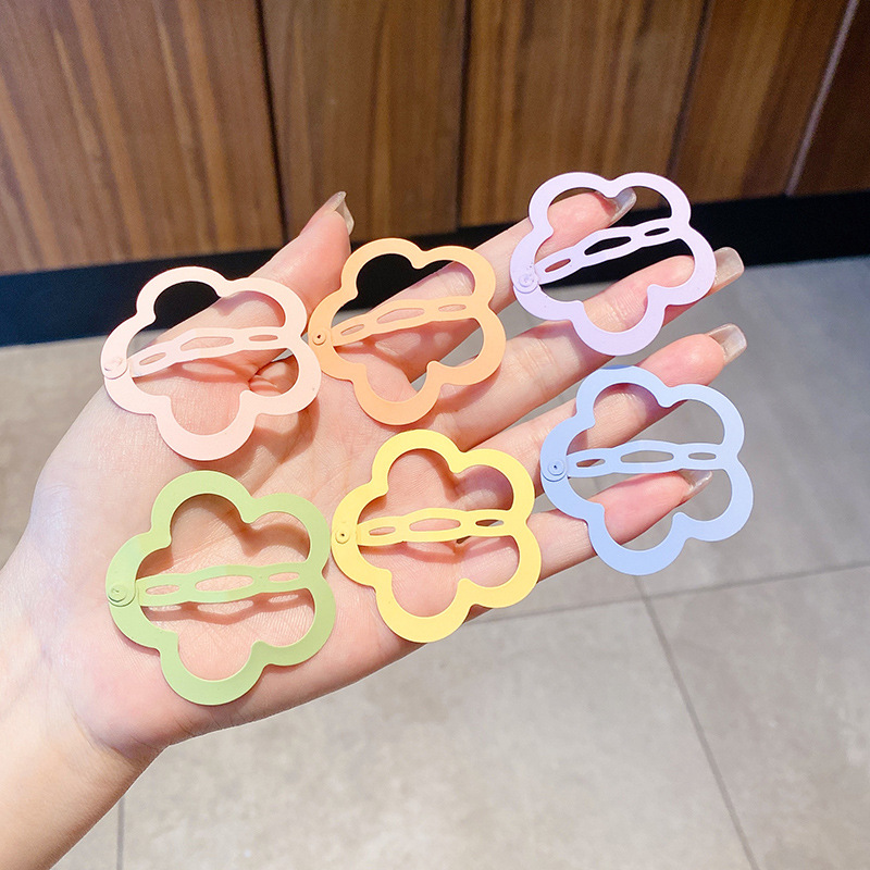 Sweet Flowers Hairpin Children&#039;s Colorful Bang Clip Little Girl Ins Hair Accessories Girls&#039; Side Hair Clip for Broken Hair Headdress