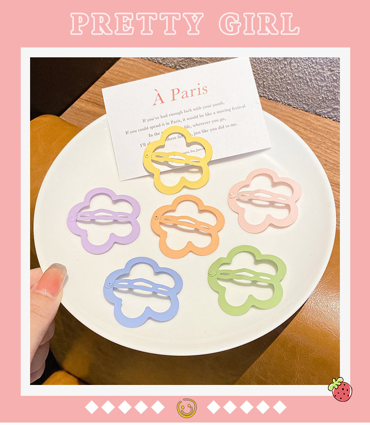 Sweet Flowers Hairpin Children's Colorful Bang Clip Little Girl Ins Hair Accessories Girls' Side Hair Clip for Broken Hair Headdress