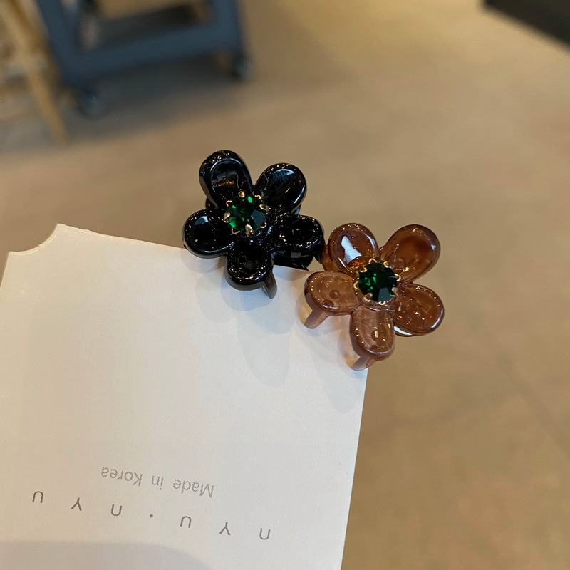 Korean Ins Simple Bangs Broken Hair Little Clip Barrettes Mini Flowers Headdress Rhinestone Edge Clip