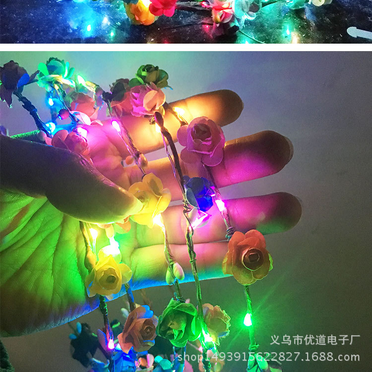 Ten Lights Ten Flowers Flash Luminous Garland Headdress Hair Hoop LED Lights Night Market Stall Hot Sale Hot Toys Children Ten Lights Ten Flowers Flash Luminous Garland Headdress Hair Hoop LED Lights Night Market Stall Hot Sale Hot Toys Children