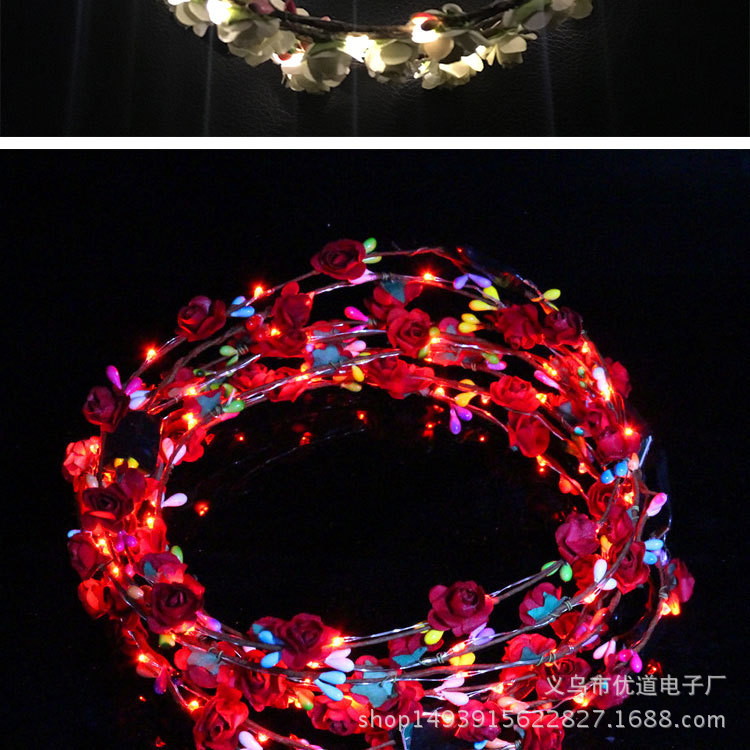 Ten Lights Ten Flowers Flash Luminous Garland Headdress Hair Hoop LED Lights Night Market Stall Hot Sale Hot Toys Children Ten Lights Ten Flowers Flash Luminous Garland Headdress Hair Hoop LED Lights Night Market Stall Hot Sale Hot Toys Children