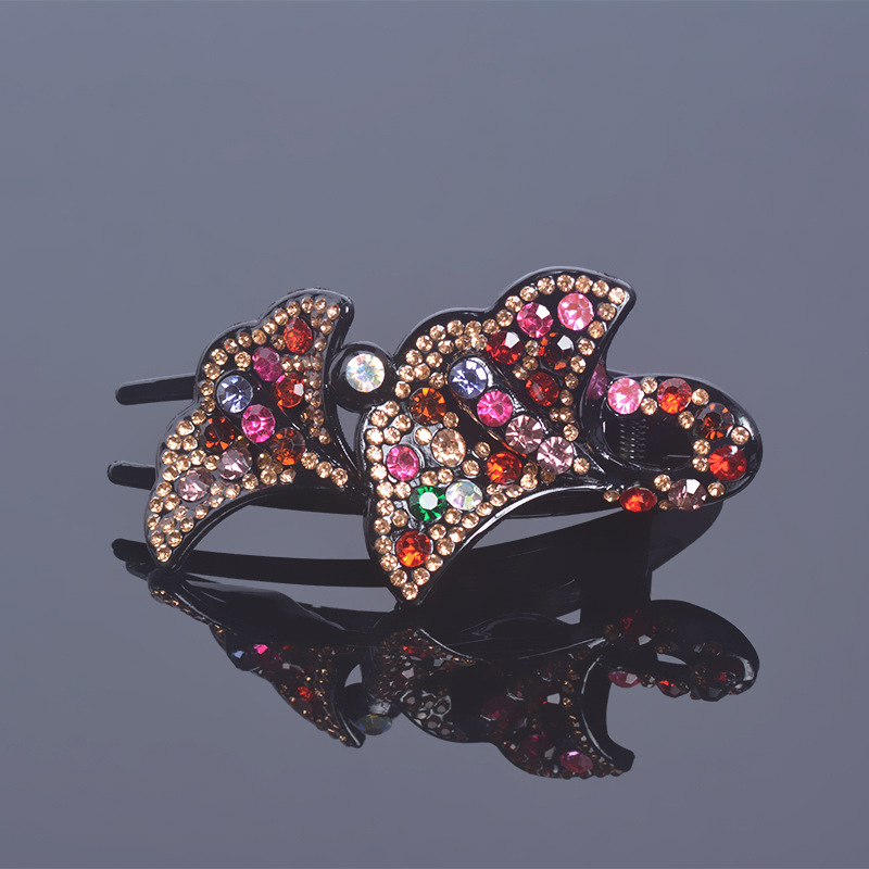 Internet Celebrity Duckbill Clip Crystal Rhinestone Simple Pearl Barrettes Korean Clip Headdress Elegant Flowers Updo Three-Jaw Clamps