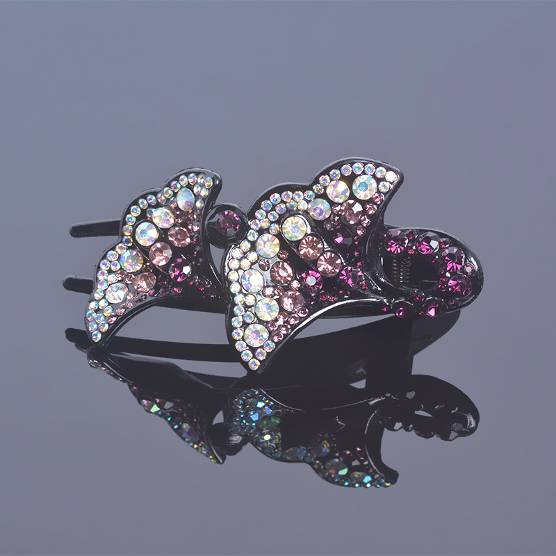 Internet Celebrity Duckbill Clip Crystal Rhinestone Simple Pearl Barrettes Korean Clip Headdress Elegant Flowers Updo Three-Jaw Clamps
