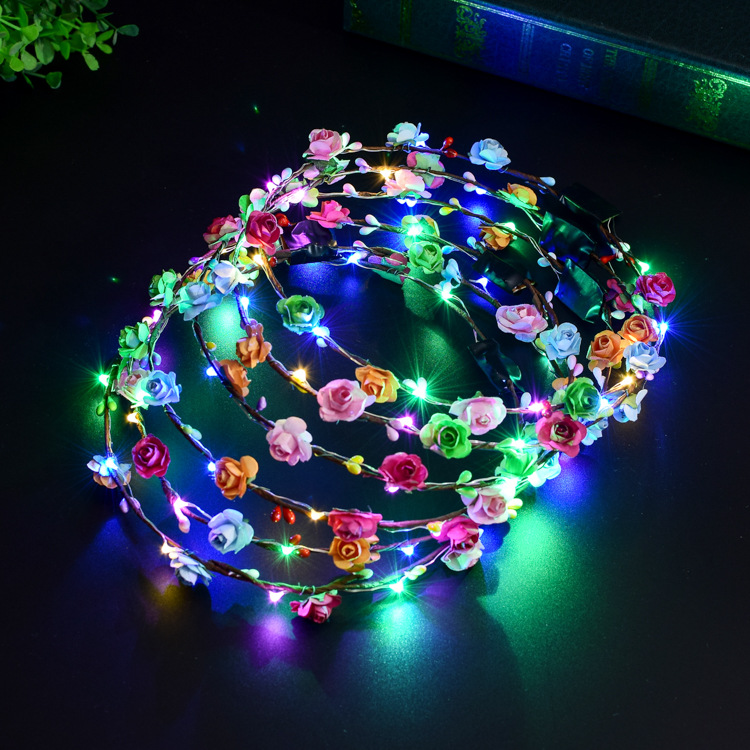 Ten Lights Ten Flowers Flash Luminous Garland Headdress Hair Hoop LED Lights Night Market Stall Hot Sale Hot Toys Children Ten Lights Ten Flowers Flash Luminous Garland Headdress Hair Hoop LED Lights Night Market Stall Hot Sale Hot Toys Children