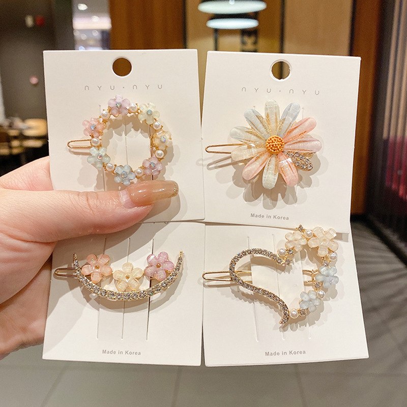 INS Girl Mori Super Fairy Flowers Hairpin South Korea Simple Hair Clip Internet Celebrity Bang Side Clip Top Clip Headdress