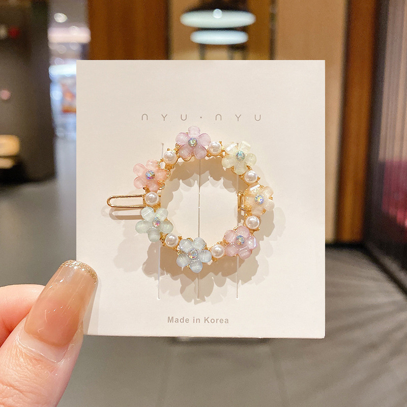 INS Girl Mori Super Fairy Flowers Hairpin South Korea Simple Hair Clip Internet Celebrity Bang Side Clip Top Clip Headdress