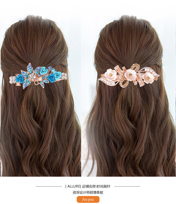 Small Korean Style Rhinestone Bow Hairpin Headdress Crystal Flowers All-Match Head Clip Spring Clip Hairpin Wholesale Small Korean Style Rhinestone Bow Hairpin Headdress Crystal Flowers All-Match Head Clip Spring Clip Hairpin Wholesale