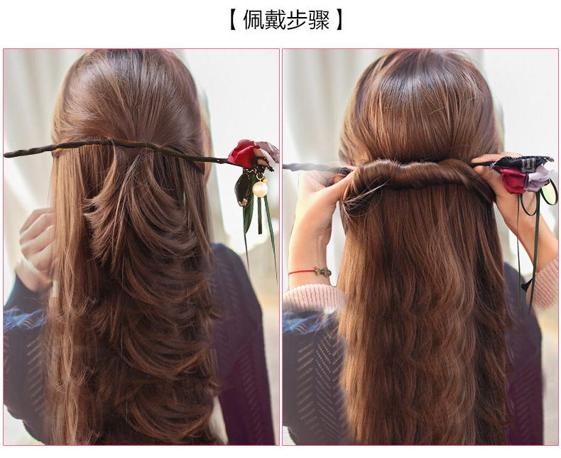 Korean Style Lounger Hair Device Hair Band Super Fairy Flowers Tie up a Bun Hairstyle Pearl Hair Bun Artifact Headdress Wholesale