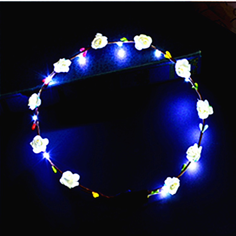 Ten Flowers Ten Lights Garland Led Luminous Garland Headdress Hawaii Wreath Travel Night Market Children&#039;s Toy Stall