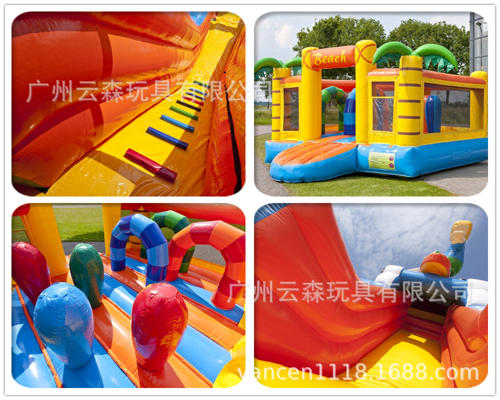 Bouncy castle is a custom-made children&#039;s snowboard-themed bouncy slide