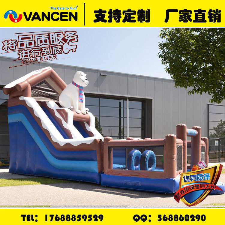 Manufacturer customized PVC outdoor inflatable castle children&#039;s naughty castle bouncy bed slide combination bouncy 