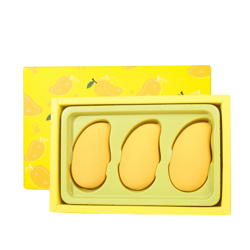 Xixi Mango Soft Beauty Sponge Egg Skin-Friendly Delicate Quick Makeup Soft Glutinous Bouncy Wet and Dry Dual-Use Non-Suction Powder