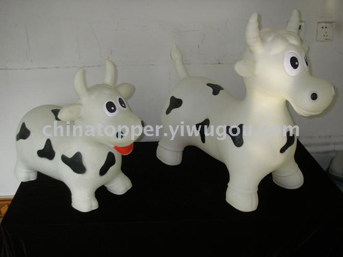 big size bouncy milk cow, jumping animal, cartoon dog, zebra