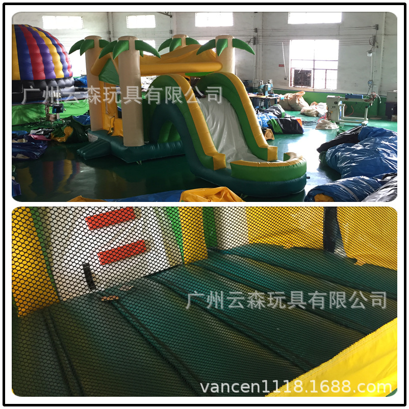 Guangzhou factory direct jungle children inflatable castle bounce slide bouncy castle export sources