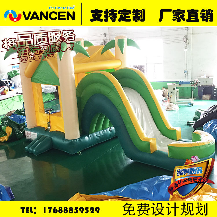 Guangzhou factory direct jungle children inflatable castle bounce slide bouncy castle export sources