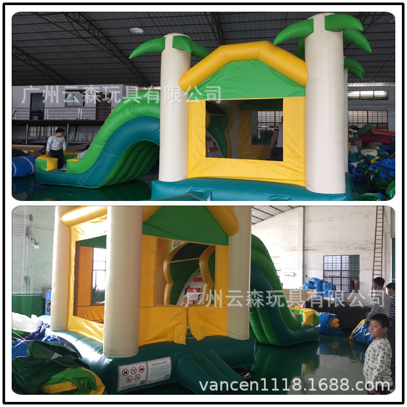 Guangzhou factory direct jungle children inflatable castle bounce slide bouncy castle export sources