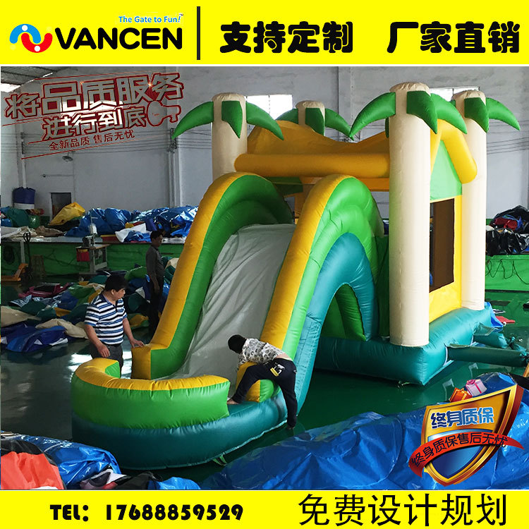 Guangzhou factory direct jungle children inflatable castle bounce slide bouncy castle export sources