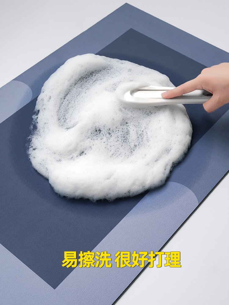 Kitchen Floor Mat Carpet Washable Erasable Carpet Oil-Proof Waterproof Non-Slip Absorbent Floor Mat Stain-Resistant Bouncy Rubber Pad