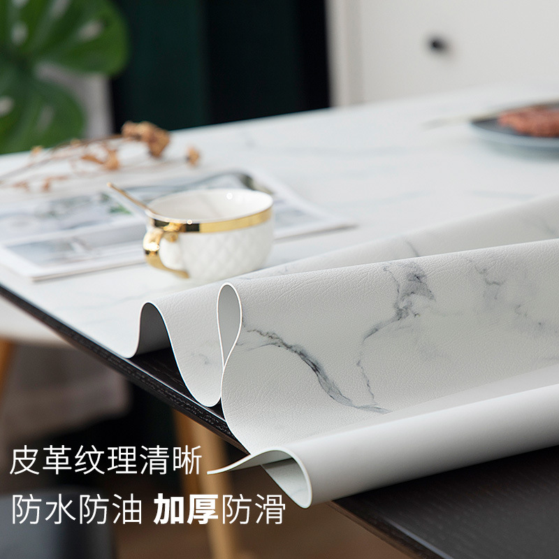 Bouncy Silicone Desk Mat Imitation Nordic Marbling Tablecloth Waterproof Oil-Proof Disposable Dining Table Cushion PVC Anti-Scald Tea Table Cloth