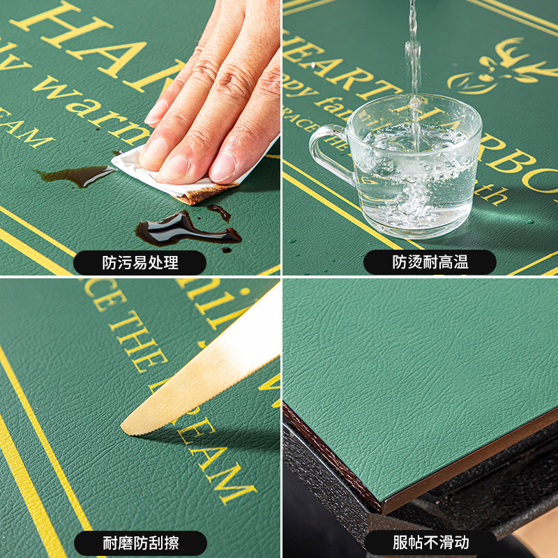 Nordic Bouncy Leather Tablecloth Waterproof and Oilproof and Heatproof Disposable Household Light Luxury Silicone Tablecloth Tea Table Cloth Liner