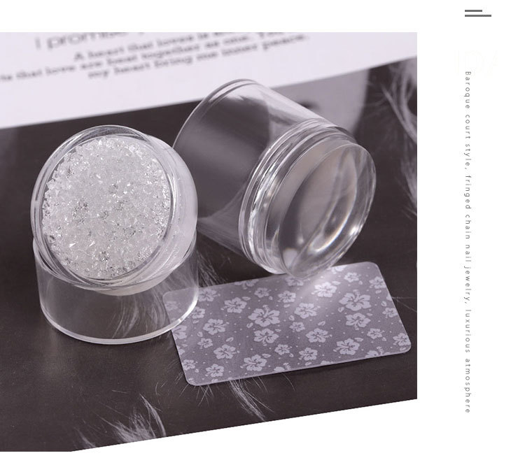 Cross-Border New Arrival Nail Art with Diamond Seal Transparent Bouncy Soft Glutinous Seal Head Double-Headed Shrink Seal Printing Tool Cross-Border New Arrival Nail Art with Diamond Seal Transparent Bouncy Soft Glutinous Seal Head Double-Headed Shrink Seal Printing Tool
