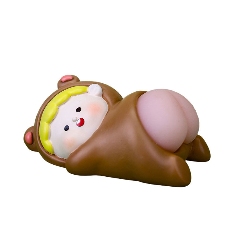 Bouncy Fart Jun Desktop Decoration Office Decompression Toy Good Pinch Soft Pop Butt Doll Cute Cartoon Gift