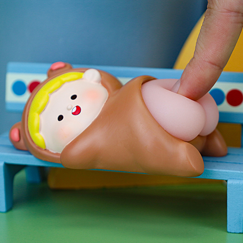 Bouncy Fart Jun Desktop Decoration Office Decompression Toy Good Pinch Soft Pop Butt Doll Cute Cartoon Gift