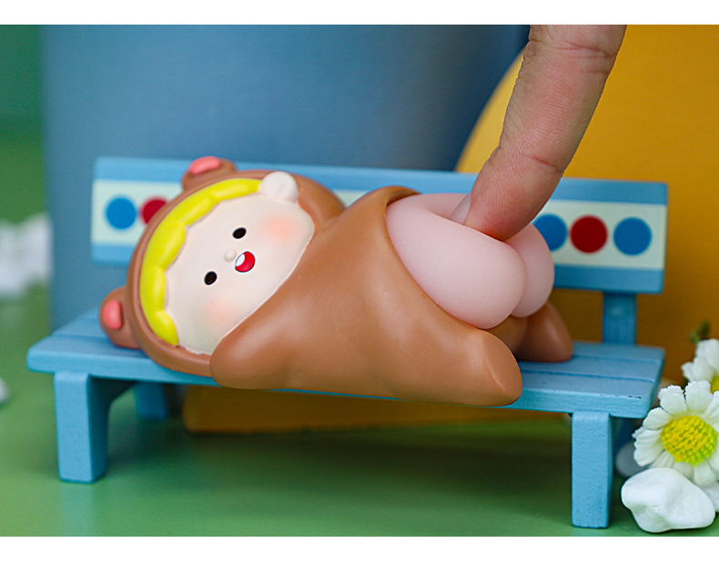 Bouncy Fart Jun Desktop Decoration Office Decompression Toy Good Pinch Soft Pop Butt Doll Cute Cartoon Gift