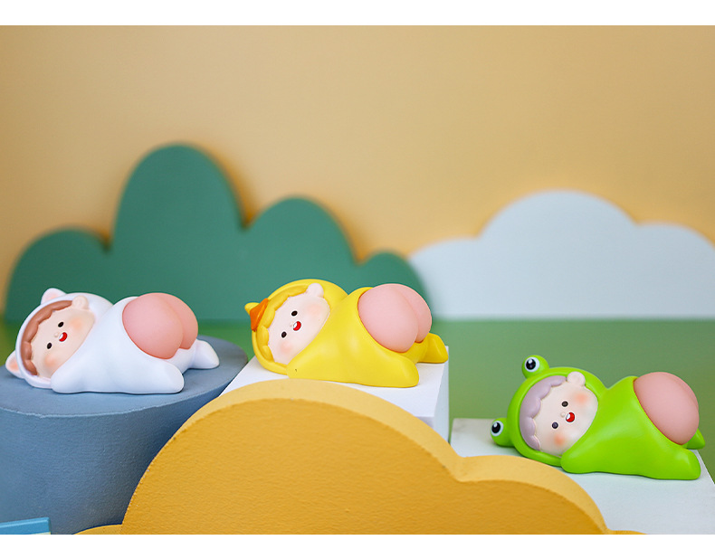 Bouncy Fart Jun Desktop Decoration Office Decompression Toy Good Pinch Soft Pop Butt Doll Cute Cartoon Gift