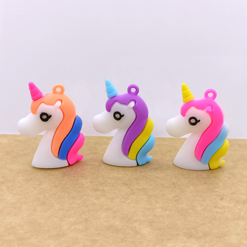 DIY Color Bouncy Unicorn Pony Decorative Headdress Accessories Accessories Keychain Pendant Unicorn Factory Wholesale