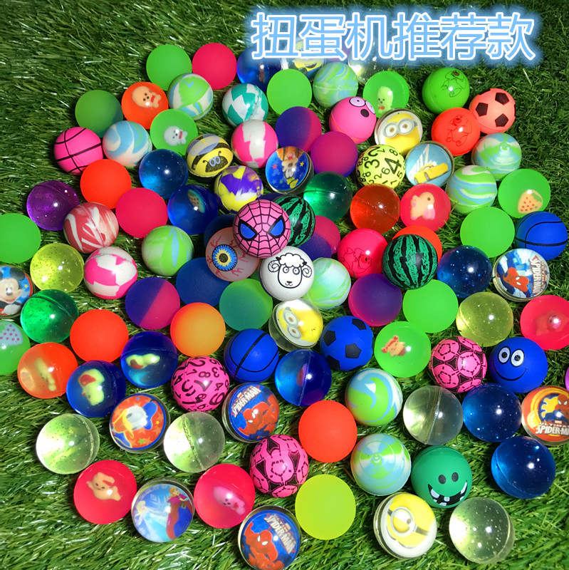 Bouncy Ball Factory Wholesale Pinball Machine Mixed Elastic Ball 32 No. Capsule Ball Elastic Ball Free Shipping